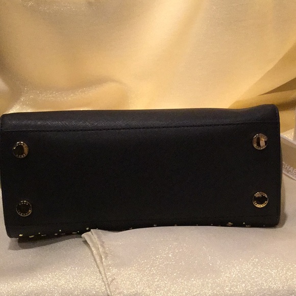 Michael Kors Black Leather MD Satchel - Picture 8 of 8